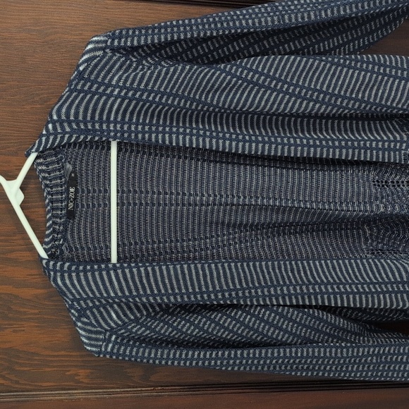 Nic + Zoe Blue Knit Open Front Long Sleeve Cardigan Size 1X - Picture 3 of 7